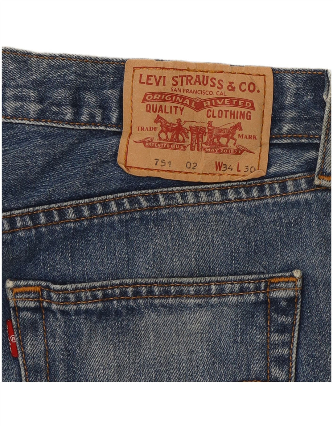 LEVI'S muške 751 ravne traperice W34 L30 plave