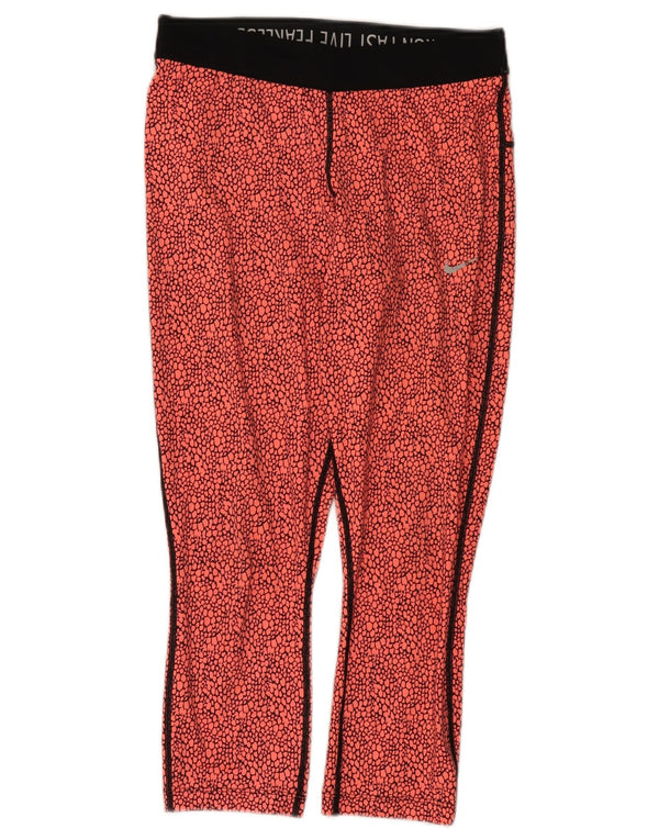 Nike Ženske Dri Fit Crop Leggings UK 10 Poliester s malim crvenim uzorkom životinja