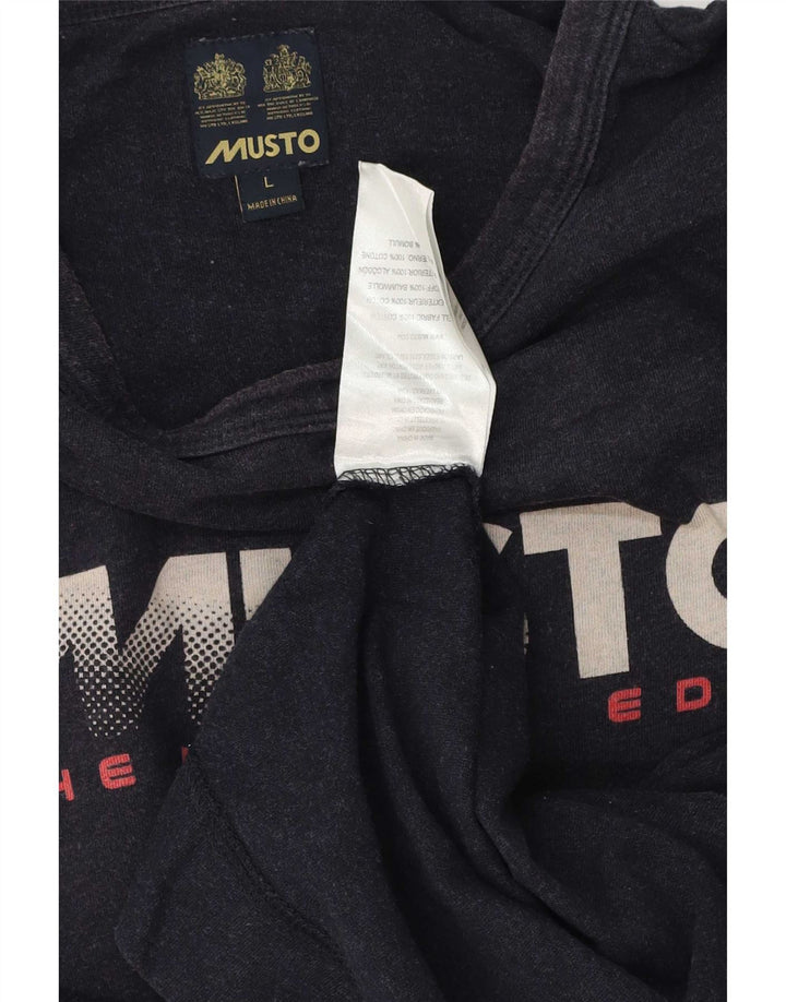 Musto muški džemper s grafičkim motivima, veliki tamnoplavi pamuk