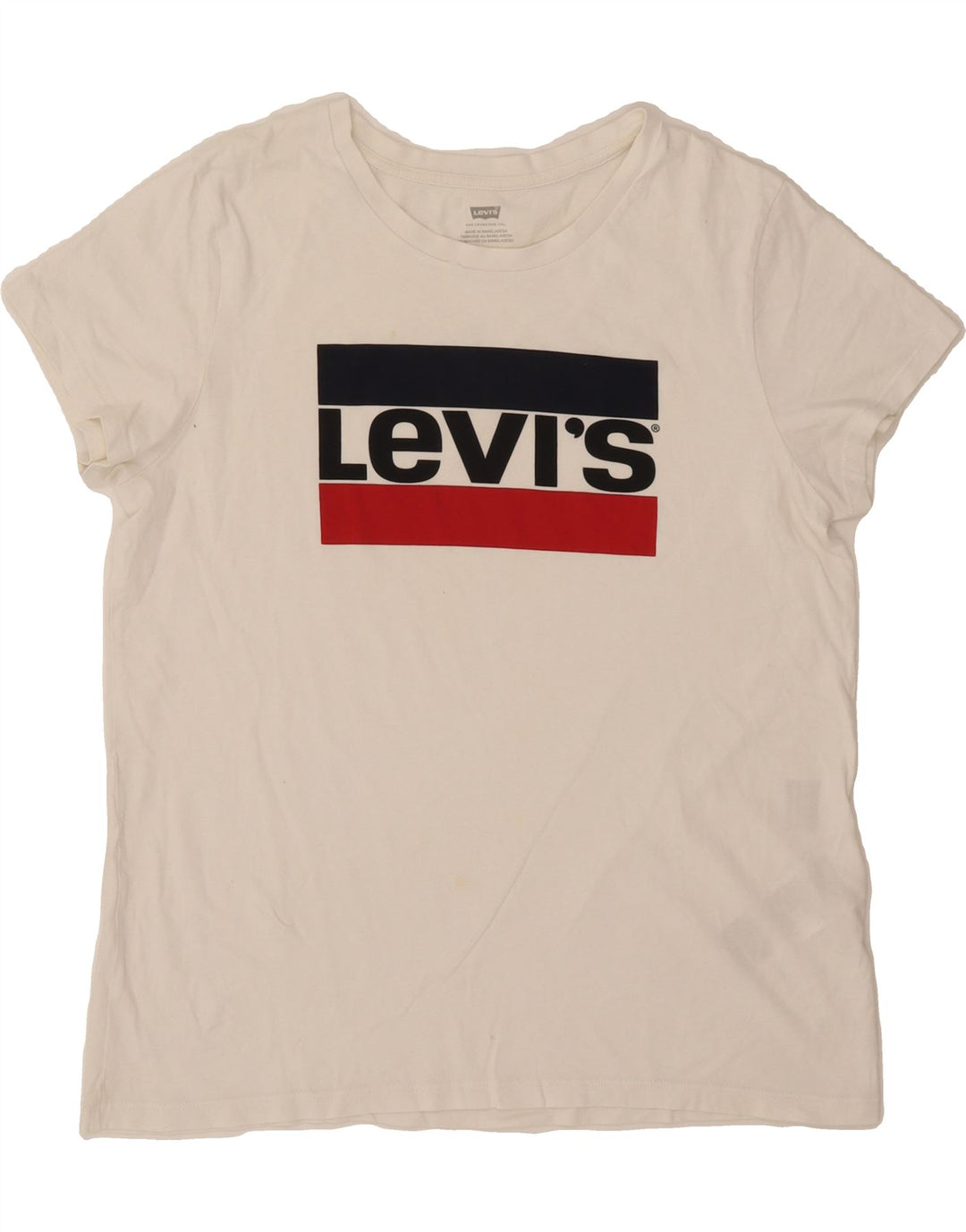 LEVI'S Mens Graphic T-Shirt Top Large White Cotton Vintage Levi's and Second-Hand Levi's from Messina Hembry 