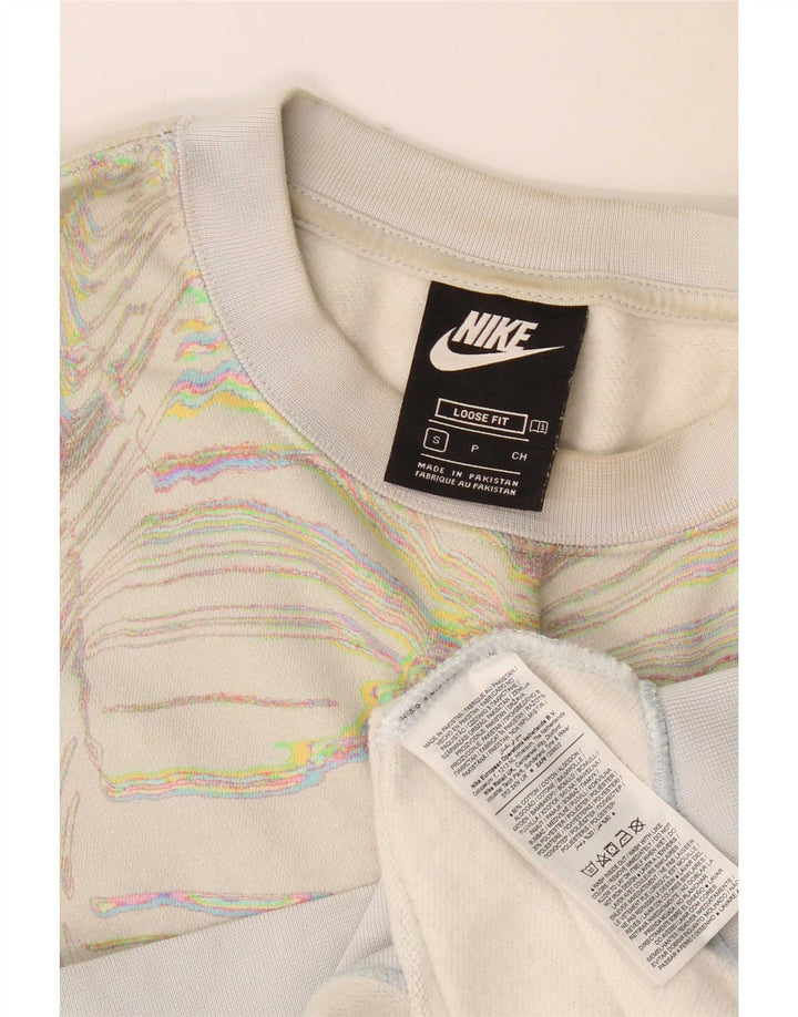 Nike Ženski džemper s abstraktnim uzorkom UK 10 Small Off White