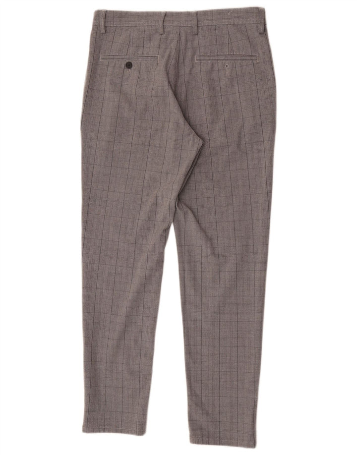 Zara muške uske chino hlače EU 38 male W30 L28 sivi karirani poliester