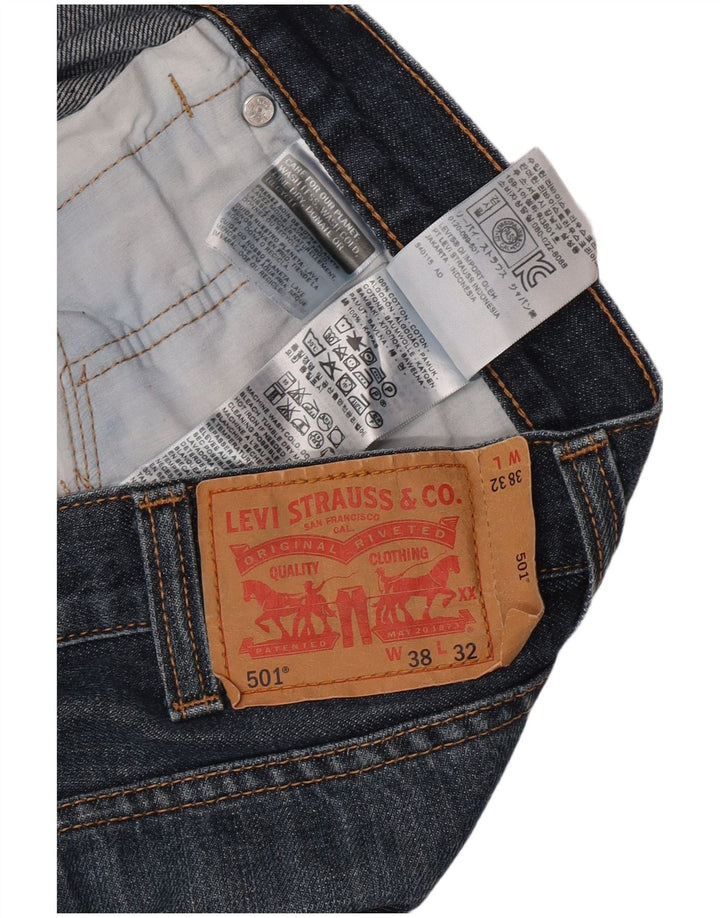Levi's muške 501 ravne traperice W38 L32 plavi pamuk