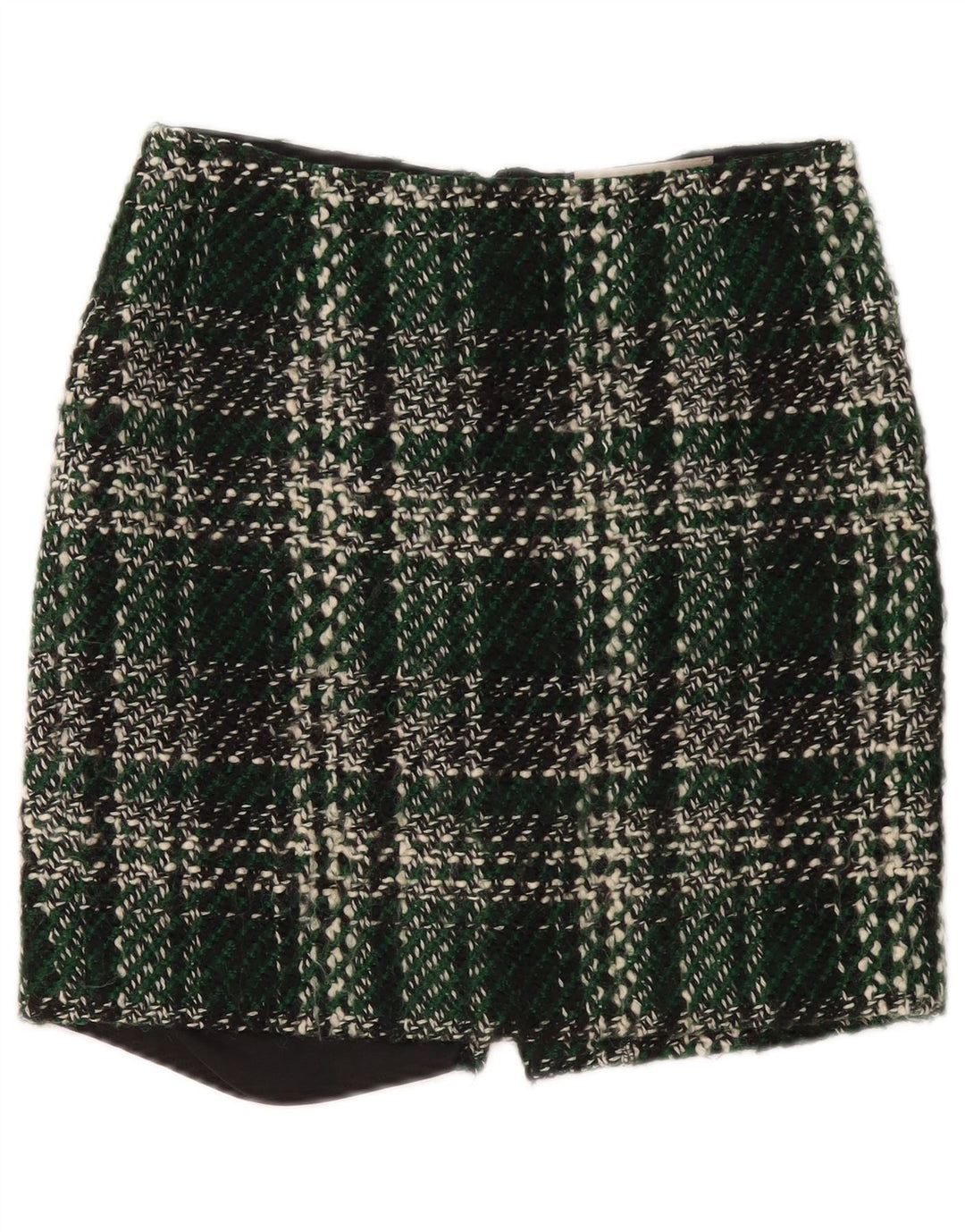Ženska mini suknja Fenn Wright Manson UK 10 Mala W30 zelena karirana vuna