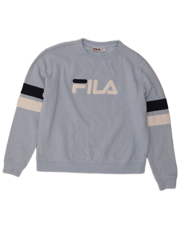 Fila Ženski džemper s grafičkim motivima UK 16 Large Blue Colourblock Pamuk