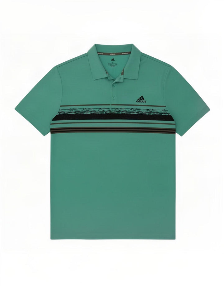 Adidas muška polo majica od velikog tirkiznog poliestera na pruge