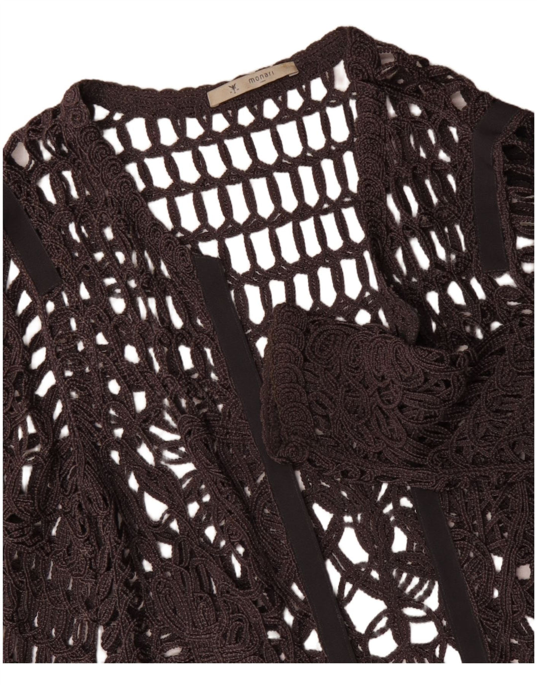 MONARI ženska heklana prozirna majica dugih rukava UK 14 velika siva