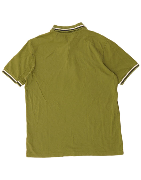 Kappa Mens Polo Shirt XL Green Striped Cotton
