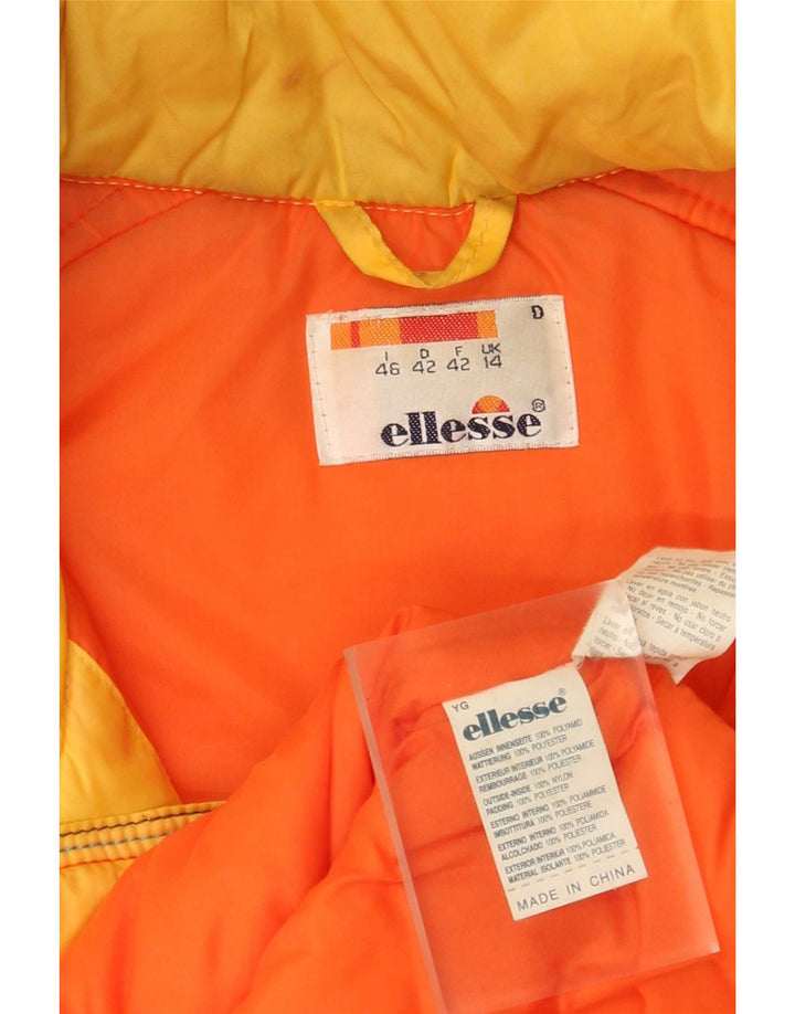 Velika ženska skijaška jakna s kapuljačom Ellesse UK 14 Large Yellow Colourblock