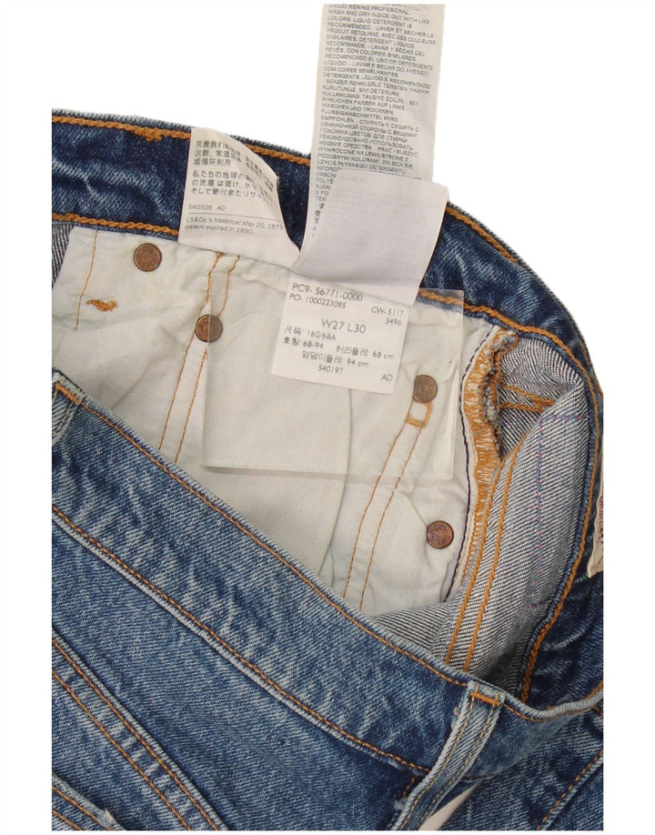 Levi's ženske 501 uske traperice s oštećenim izgledom W27 L30, plavi pamuk