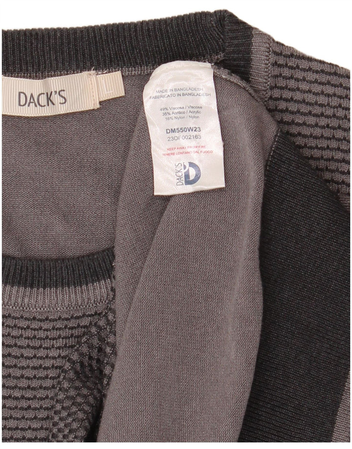 DACK'S muški pulover s okruglim izrezom, velika siva viskoza u blokovima boja