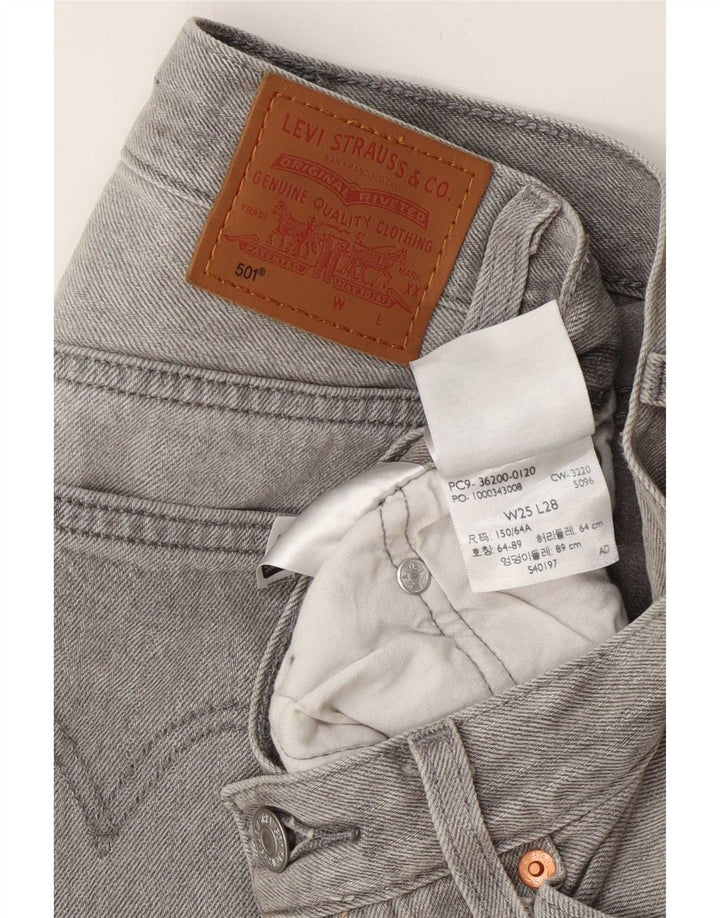 Levi's ženske 501 ravne traperice W25 L28 sivi pamuk