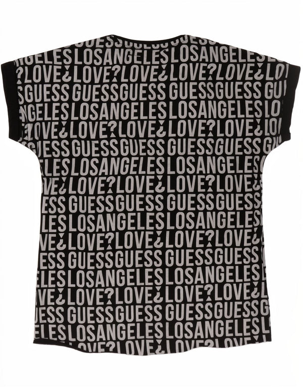 Guess Girls Graphic T-Shirt Top 11-12 Years Black Pamuk