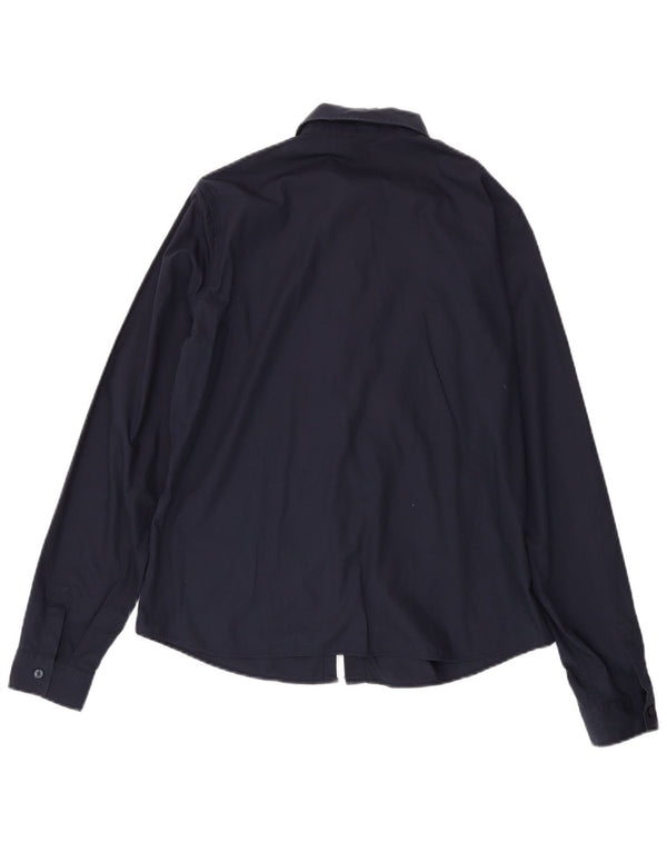 Calvin Klein Womens Shirt US 12 Large Navy Blue Cotton