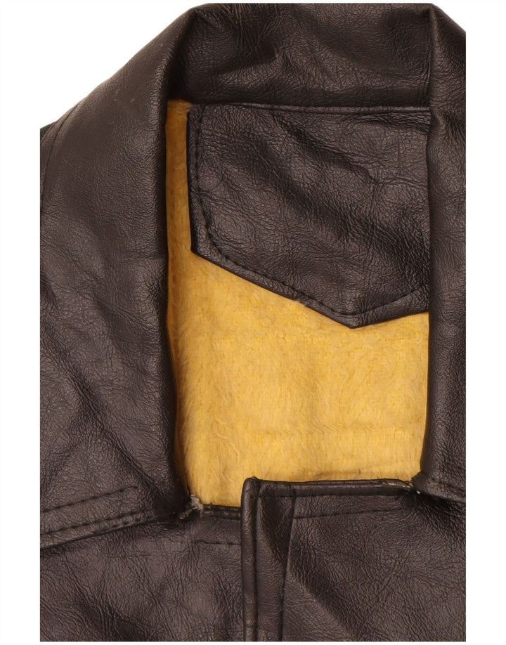 VINTAGE muška kožna jakna UK 40 velika crna koža