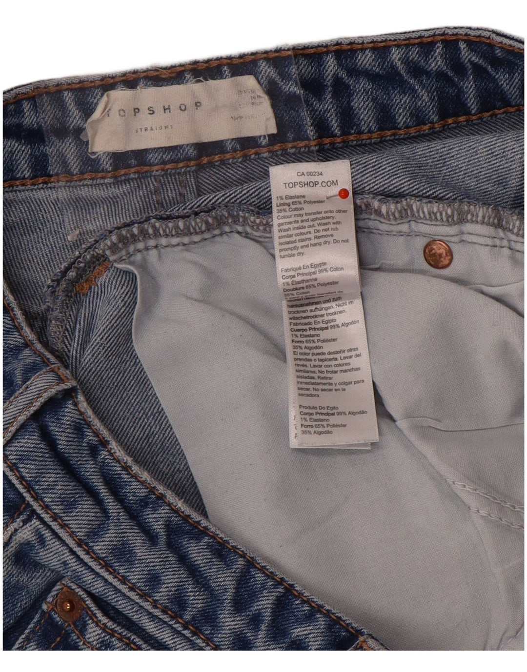 Topshop ženske ravne traperice W30 L26 plavi poliester