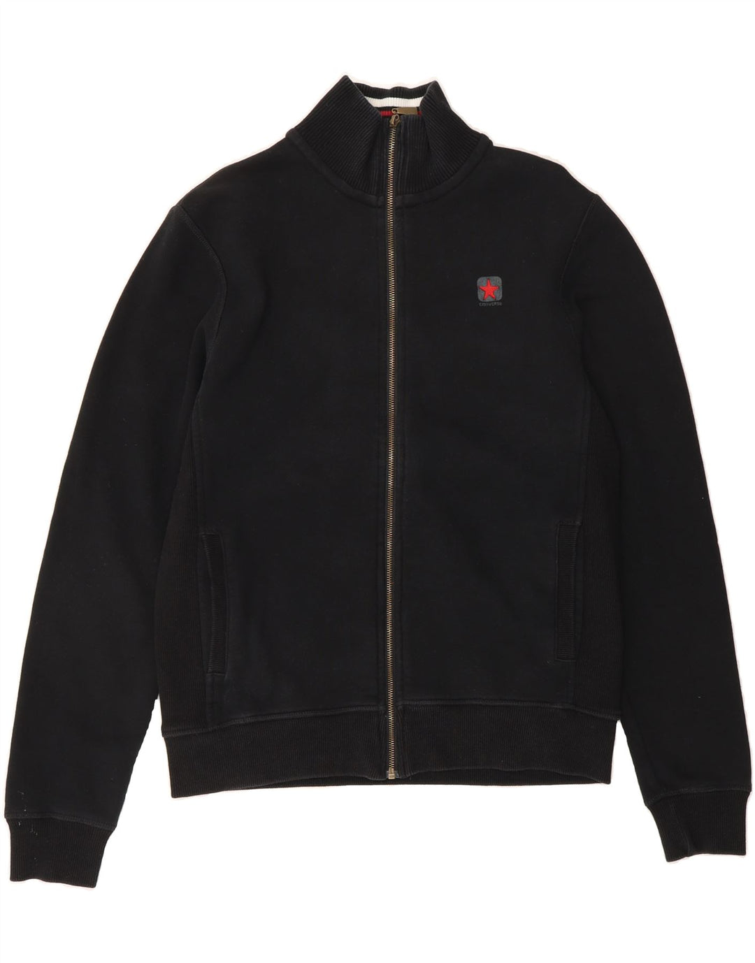 CONVERSE Womens Tracksuit Top Jacket UK 16 Large Black Cotton Vintage Converse and Second-Hand Converse from Messina Hembry 