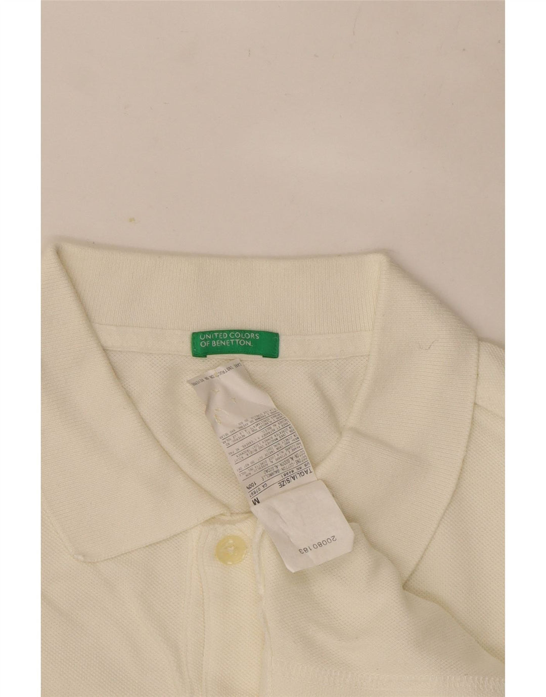 Benetton muška polo majica dugih rukava Srednje bijeli pamuk