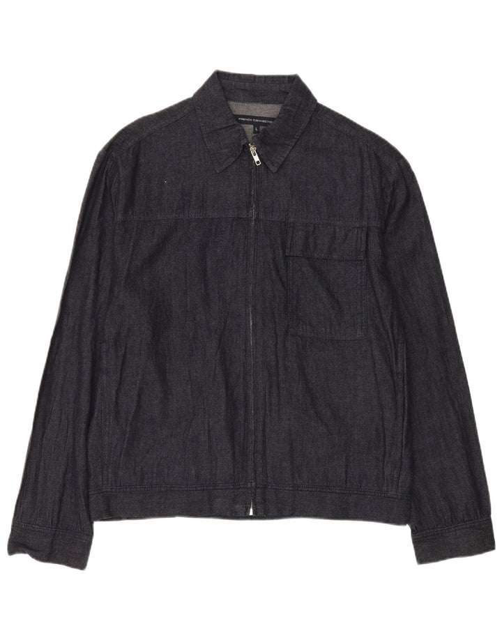 French Connection muška traper bomber jakna UK 40 Large tamnoplavi pamuk
