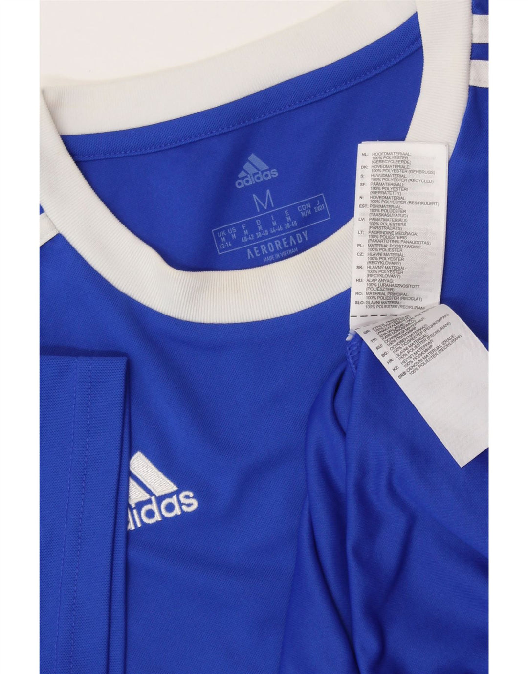 ADIDAS Ženska Aeroready majica kratkih rukava UK 12/14 srednje plavi poliester