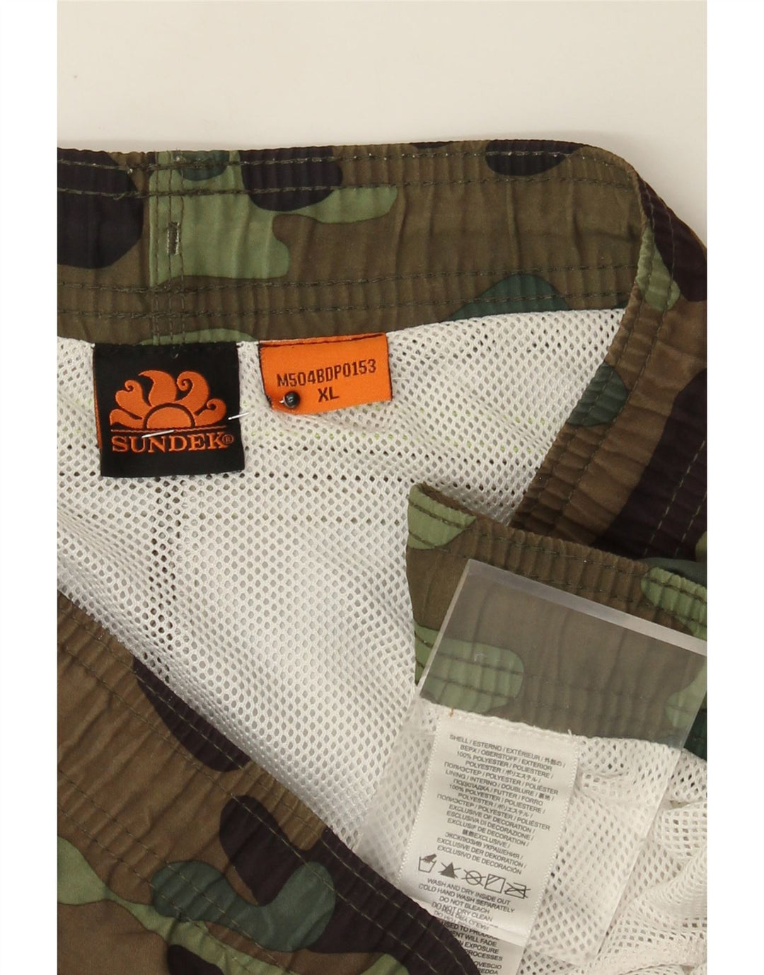 Sundek muške kratke hlače za kupanje XL kaki kamuflažni poliester