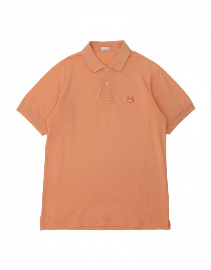 SERGIO TACCHINI Mens Polo Shirt Large Orange Cotton