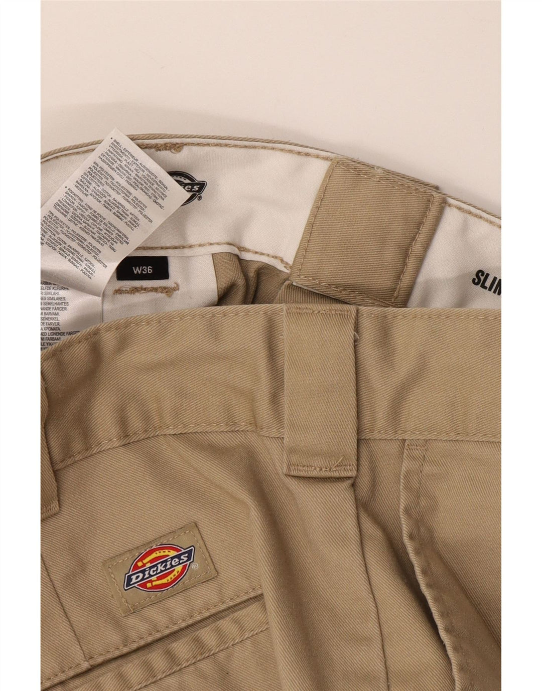 Dickies muške uske kratke chino hlače W36 veliki bež poliester