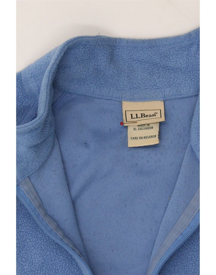 L.L.BEAN Womens Zip Neck Fleece Jumper UK 12 Large Blue Polyester Vintage L.L.Bean and Second-Hand L.L.Bean from Messina Hembry 