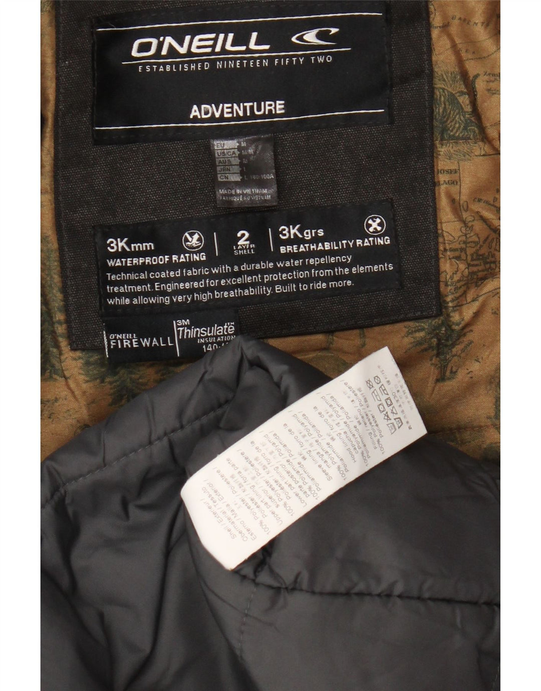 O'NEILL muška parka jakna s kapuljačom UK 38 srednje sivi poliester