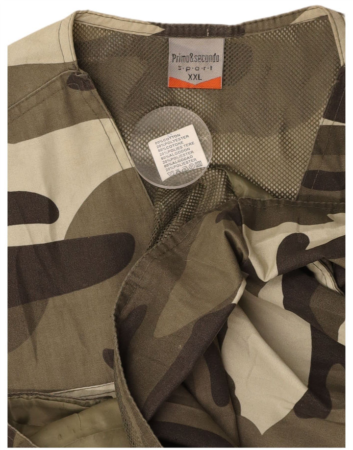 VINTAGE muška uslužna jakna UK 44 2XL kaki kamuflažni pamuk