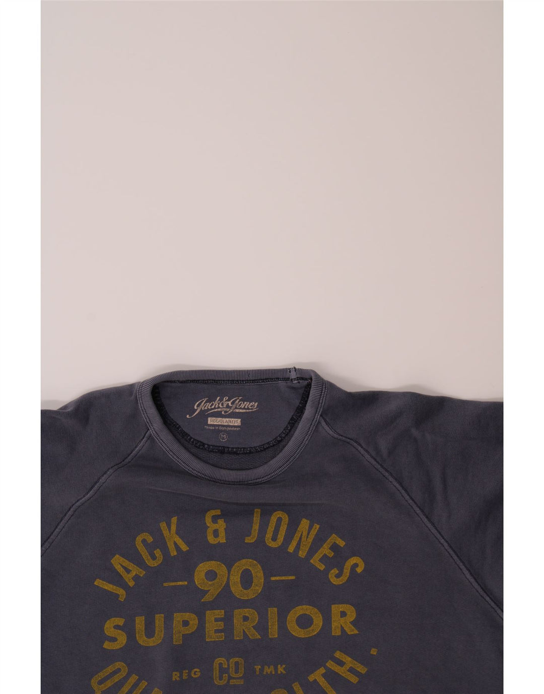 JACK & JONES Mens Regular Fit Graphic Sweatshirt Jumper XL Navy Blue Vintage Jack & Jones and Second-Hand Jack & Jones from Messina Hembry 