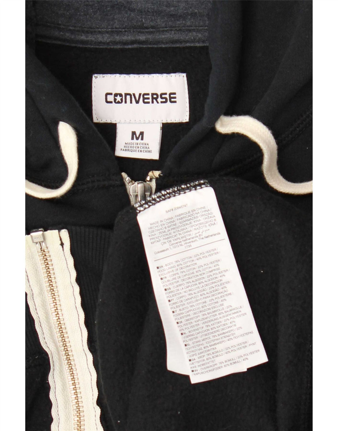 Converse muški pulover s kapuljačom na patentni zatvarač srednje tamnoplavi pamuk