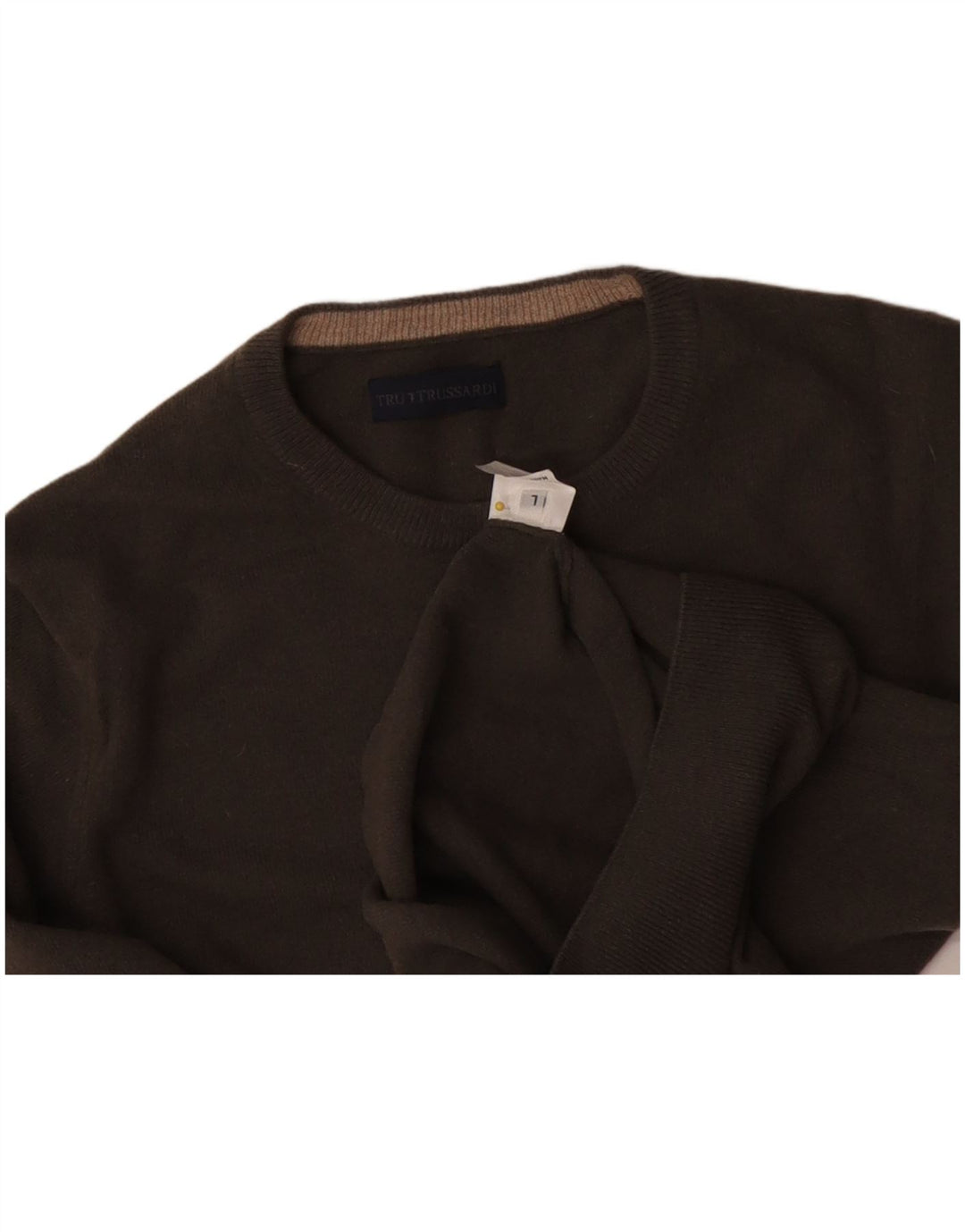 Veliki sivi vuneni muški džemper s okruglim izrezom TRUSSARDI