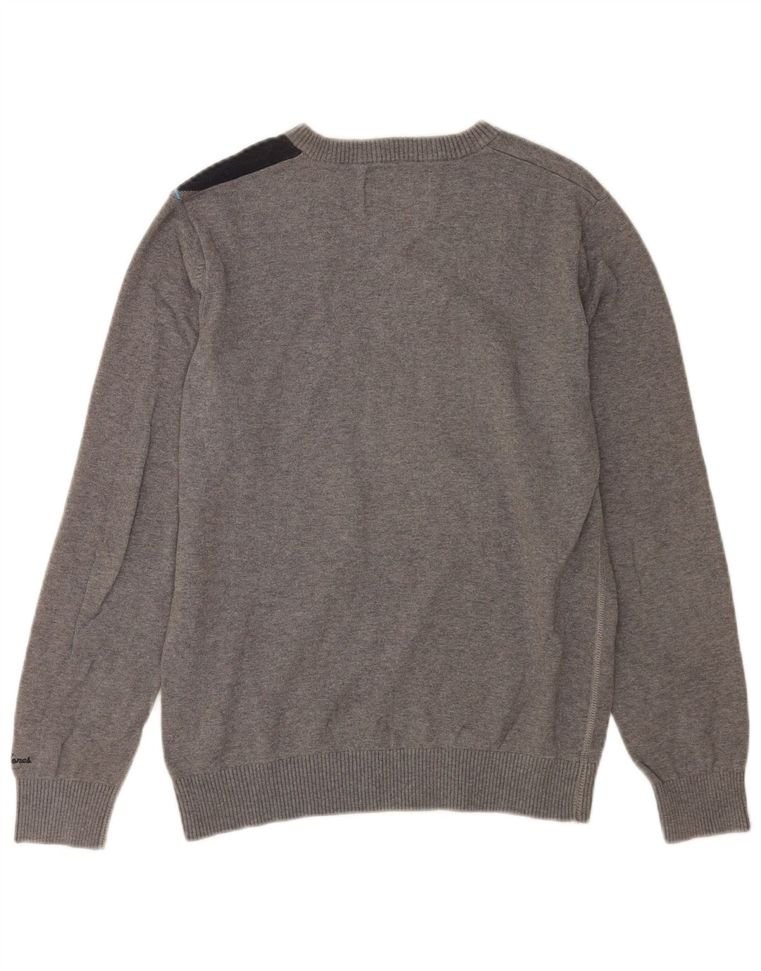 Jack & Jones muški džemper s V-izrezom, srednje sivi pamuk u blokovima boja