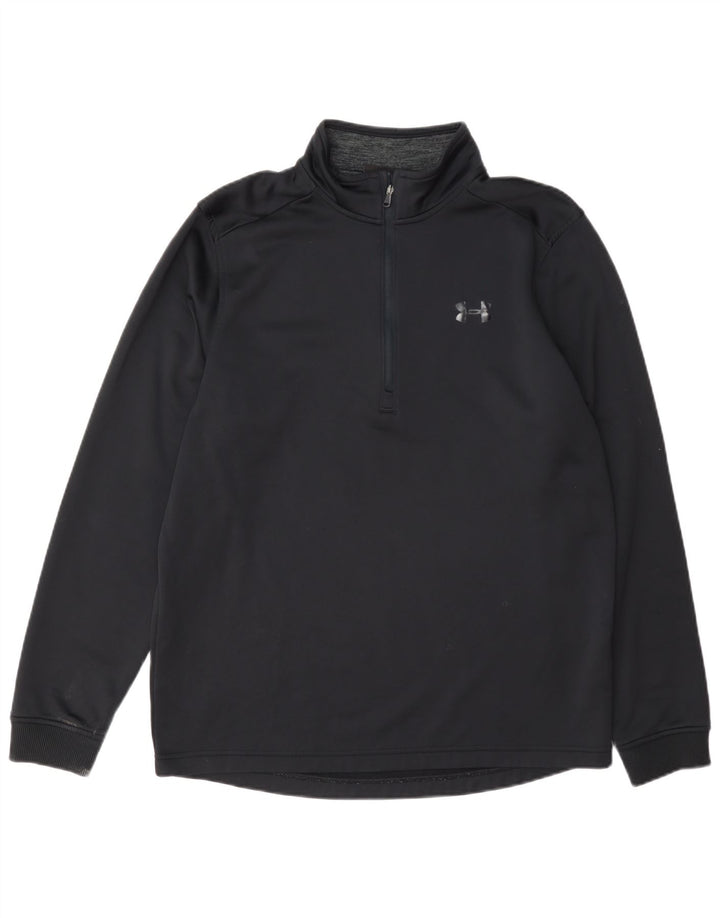 Gornji dio trenirke Under Armour Cold Gear Zip Neck Pulover srednje crne boje