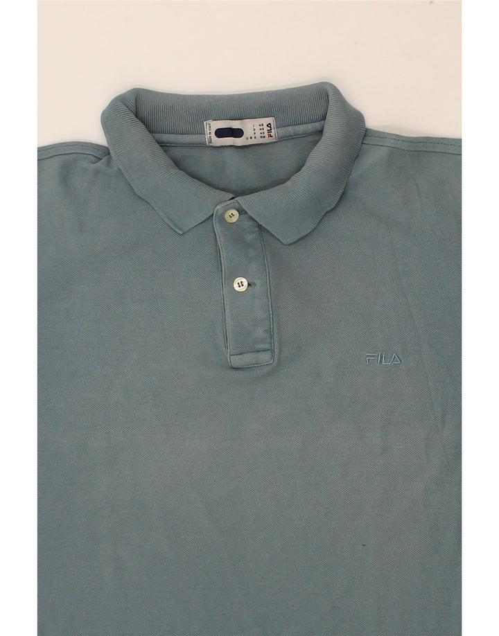 FILA Mens Polo Shirt IT 48 Medium Blue Cotton Vintage Fila and Second-Hand Fila from Messina Hembry 