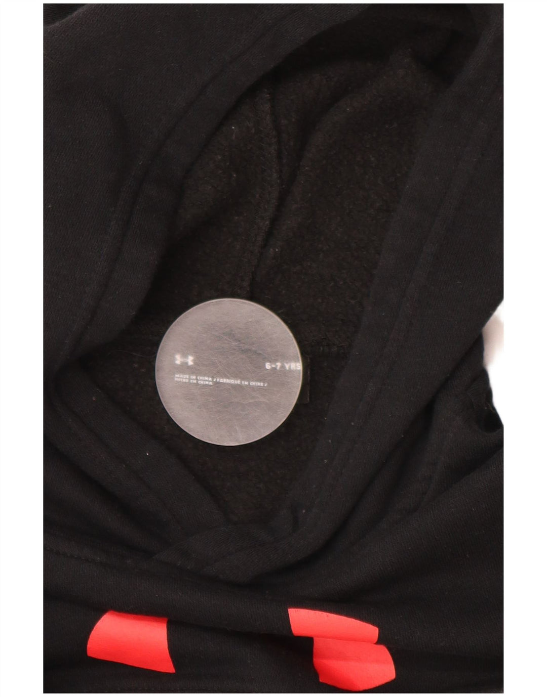 UNDER ARMOUR Džemper s kapuljačom s kapuljačom, 6-7 godina, crni pamuk