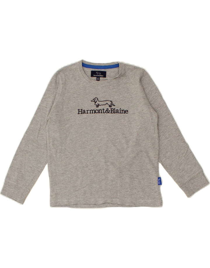 HARMONT & BLAINE Boys Graphic T-Shirt Top 7-8 Years Grey Vintage Harmont & Blaine and Second-Hand Harmont & Blaine from Messina Hembry 