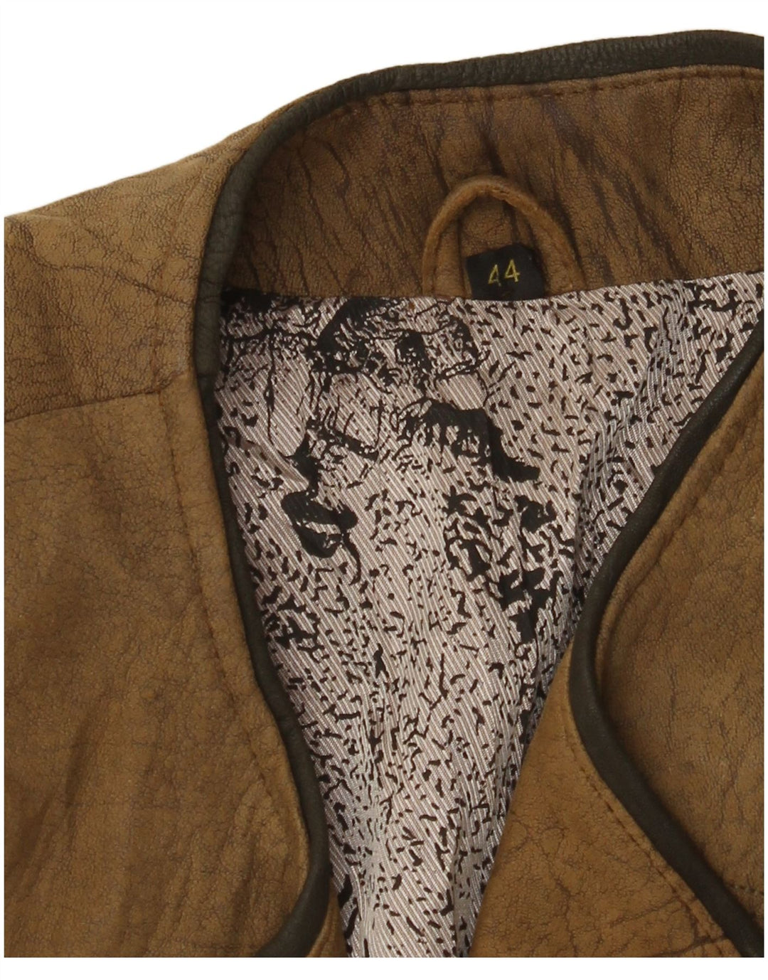 VINTAGE ženska kožna jakna sa 3/4 rukavima EU 44 XL kaki