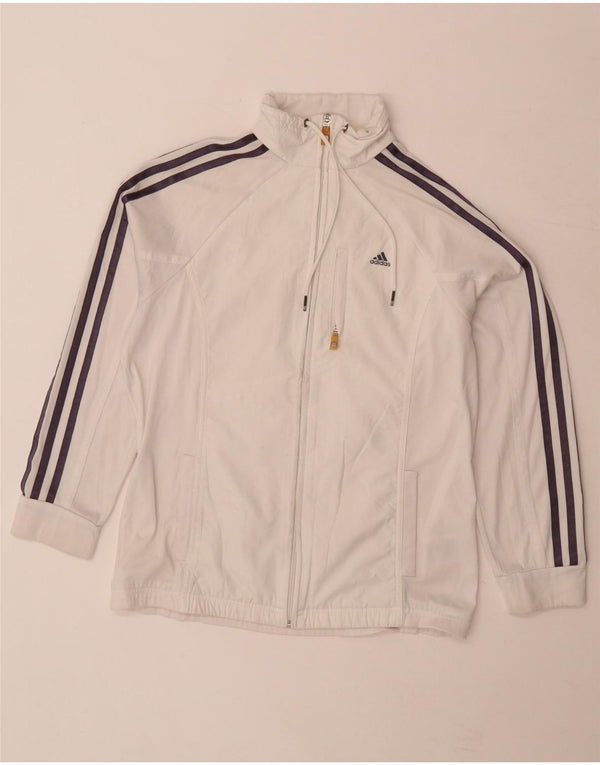 Adidas ženska trenirka Climalite gornja jakna UK 14 veliki bijeli poliester