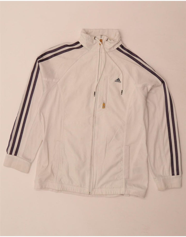 Adidas ženska trenirka Climalite gornja jakna UK 14 veliki bijeli poliester