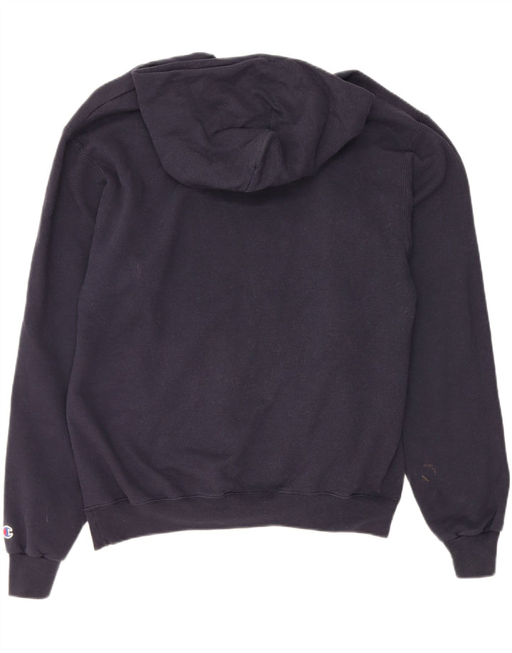 CHAMPION Mens Graphic Hoodie Jumper Medium Navy Blue Vintage Champion and Second-Hand Champion from Messina Hembry 