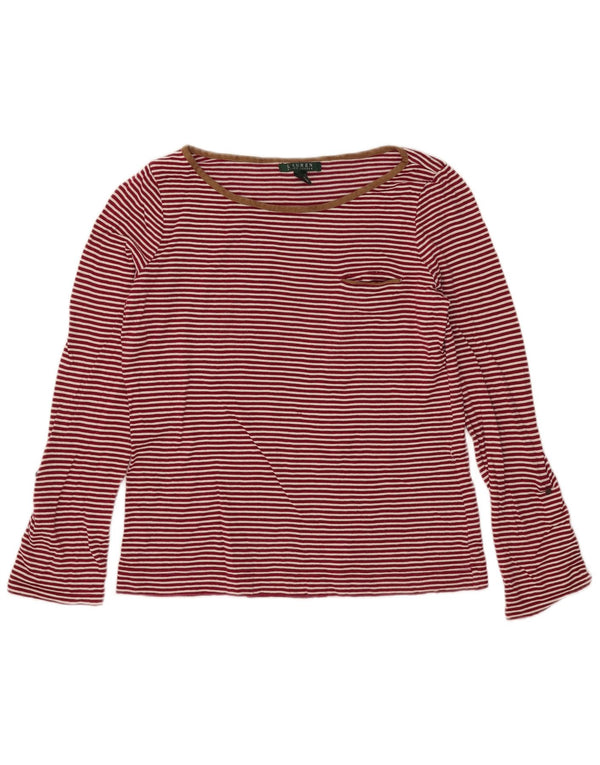 Ženska majica dugih rukava Ralph Lauren UK 14, pamuk s velikim crvenim prugama