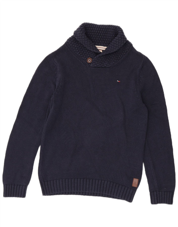 Tommy Hilfiger muški džemper sa šal izrezom srednje tamnoplave boje