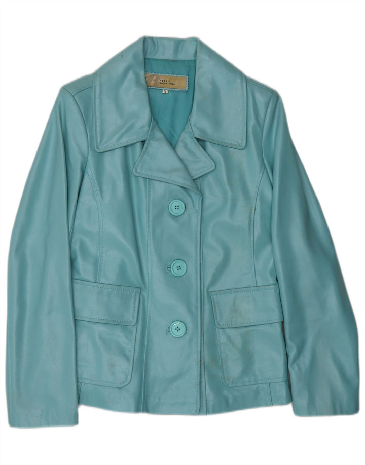 VINTAGE ženska kožna jakna UK 10 Mala plava koža