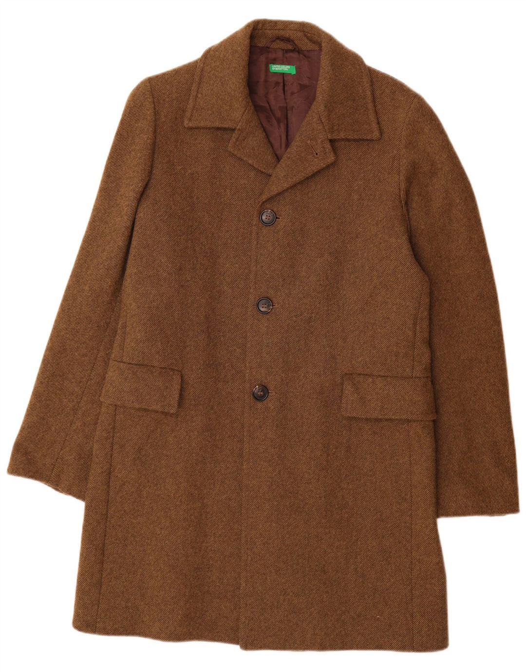 Benetton muški kaput IT 46 Small Brown Wool