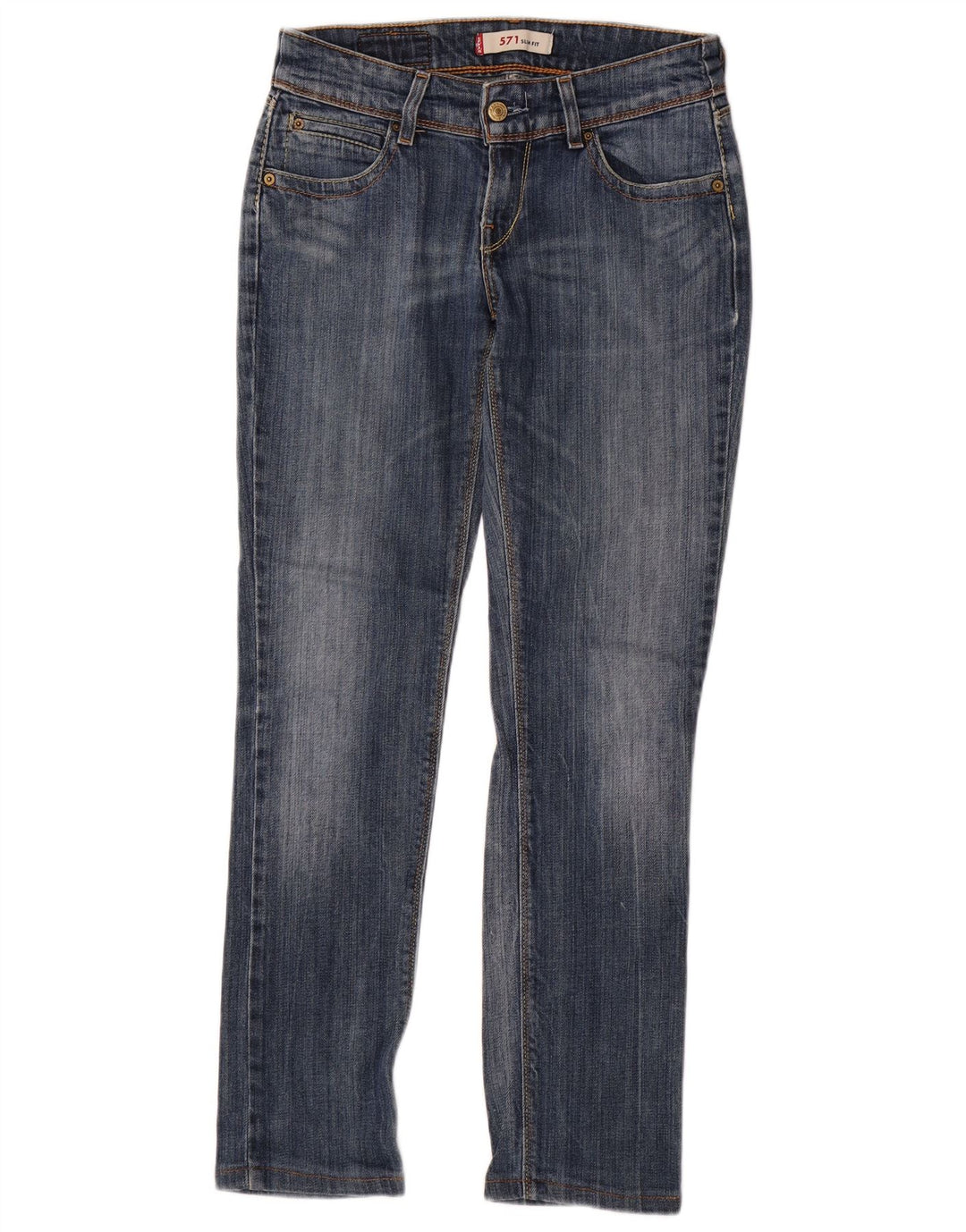 Levi's ženske 571 uske traperice W29 L30 plavi pamuk
