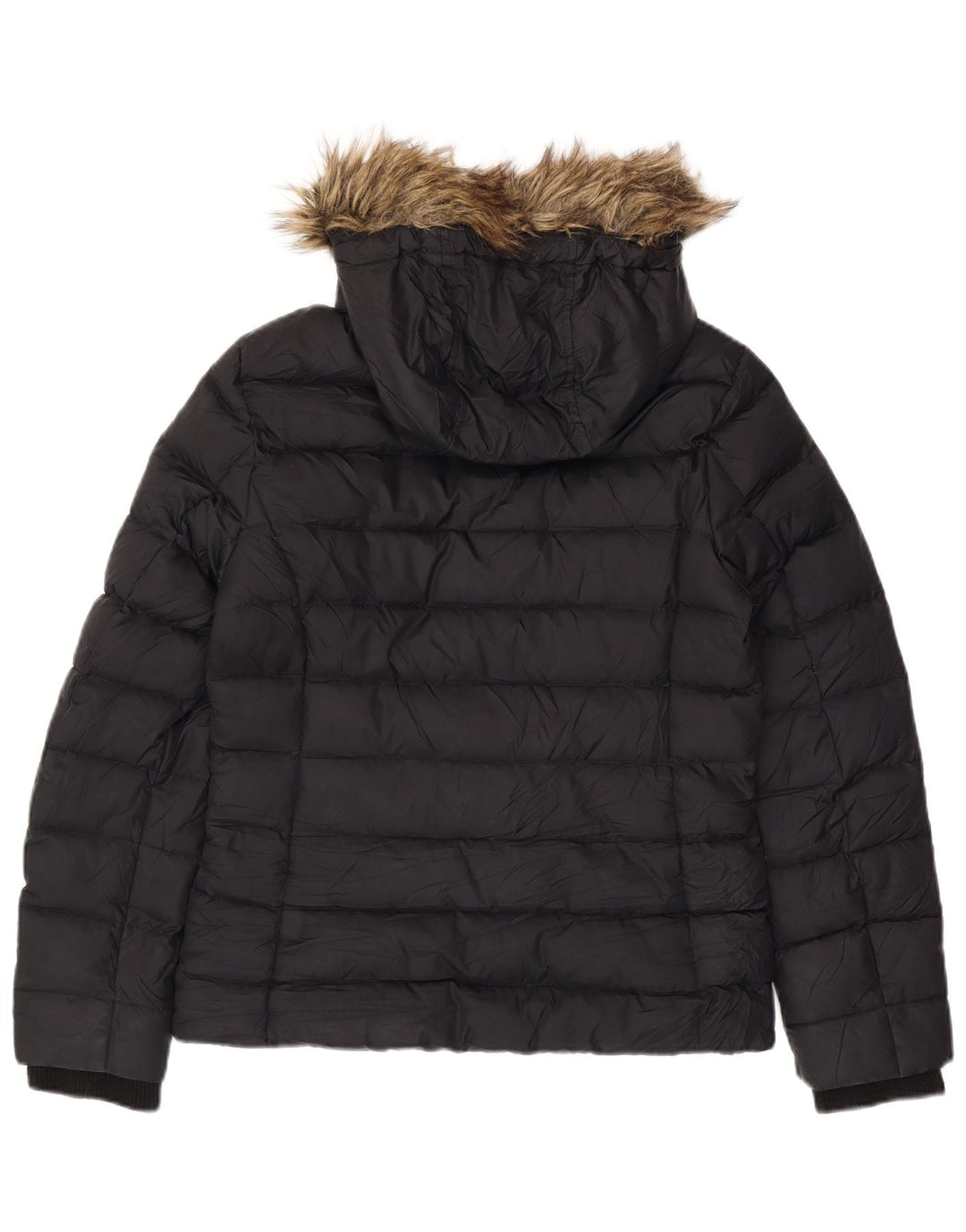 TOMMY HILFIGER Ženska podstavljena jakna s kapuljačom UK 16 Veliki crni poliester