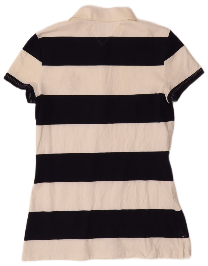 TOMMY HILFIGER Ženska polo majica UK 12 Pamuk na srednje bijele pruge