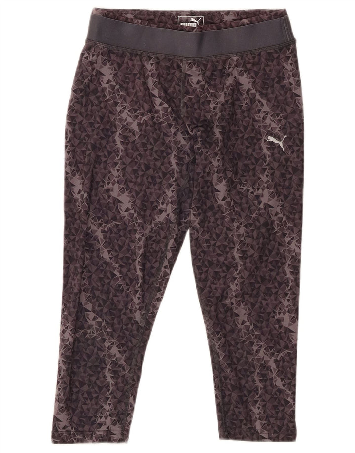 PUMA ženske Capri tajice UK 10 male sive geometrijske poliesterske hlače